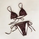Beachwear Swimsuit Factory Hollow Out Swimwear Customized Print Bikini Lace Up Beachwear And Swimwear