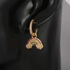 Earrings Jewelry Amazonite Brazilian 18K Gold Copper Zircon Rainbow Bling Earrings Women Jewelry