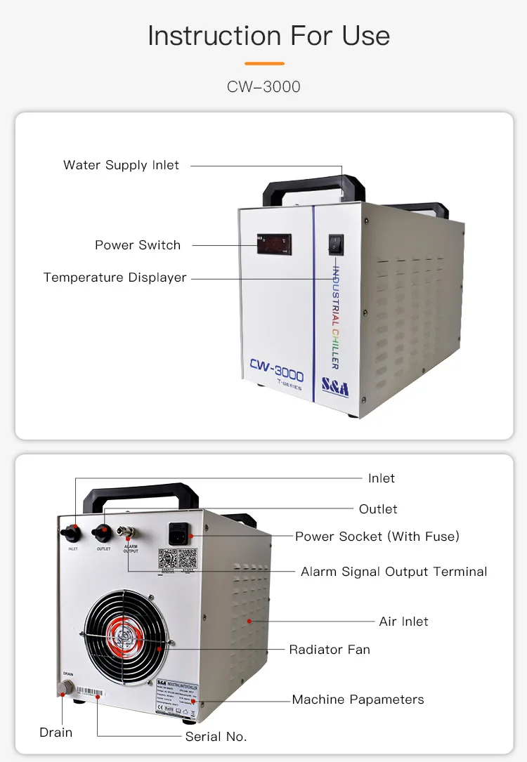 Industrial Water Chiller, CW3000, CNC, CO2, 80W - detail 18