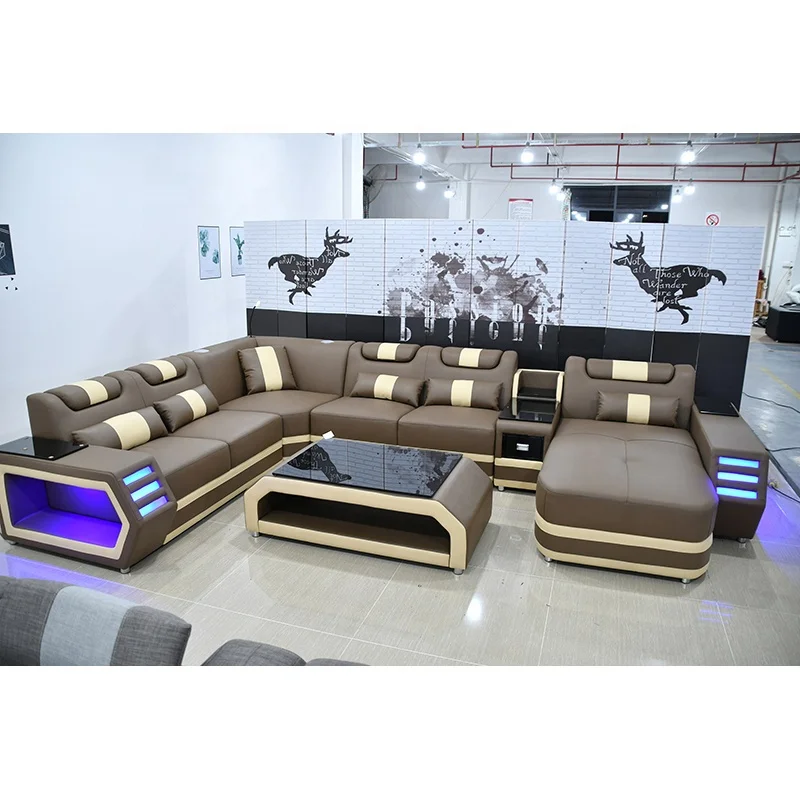 schattig Uitschakelen micro Big Top Grain Genuine Leather Sectional Sofa Set Xxl Leather Couch With Led  Lights - Buy Sofa Set,Sectional Sofa Set,Leather Couch Product on  Alibaba.com
