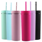 Mugs Mugs YongKang Innoadir Wholesale Skinny Tumbler Cups In Bulk Double Wall Tumbler Plastic Drinkware 16oz Mugs