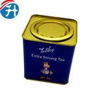 Tin Packaging Square Tea Canisters Air Tight Tin Jar Square Small Metal Can Print Tea Packaging