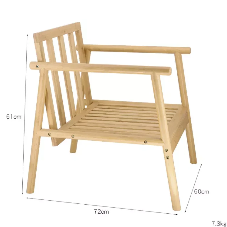 Wholesale custom modern design outdoor garden leisure armchair  wood furniture living room bamboo chair