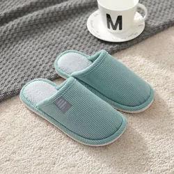 New Design Comfortable Winter Men Women Warm Indoor House Cotton-Padded Thick Anti-slip Home Slippers