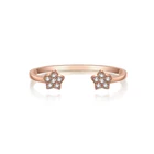 Pure Rings Ring Hot Sale Pure Gold 14K 18K Gold Diamond Wedding Rings Minimalist Design Open Star Ring