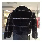 Ladies Jacket Polyester Fur Coats Winter Ladies Jacket For Women With Studs