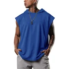 Mens Vest Custom Logo Sleeveless Hoodie Mens Casual Vest Jakets O-Neck Sleeveness Male Wear