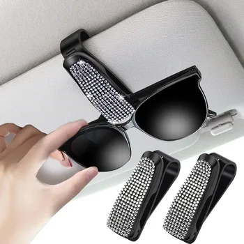 Automotive interior multifunctional sunshade universal sunglasses holder, holder, ticket holder, diamond studded glasses holder