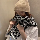 Knitted Scarf 2020 Best Selling Fashion Knitted Letter Scarf Ladies Winter Plaid Scarf