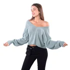 Knitted Knitted Pullover Sweater 2020 Top Fashion Custom Women Long Sleeve Turtleneck V Neck Girl Clothing CasualST0065