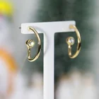 Silver Earrings Hoop Earrings Hot Selling Silver Plated Stud Earrings Gemstone Diamond C-shaped Hoop Earrings
