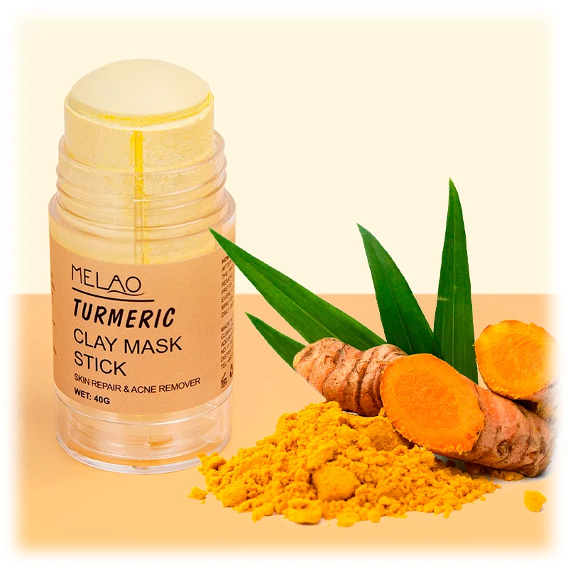 Private Label Facemask Acne Pimple Remover Bentonite Whitening Mud Musk Brightening Organic Detox Face Turmeric Clay Mask Stick