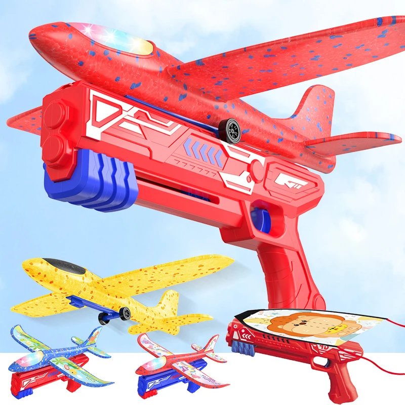 Wholesale Kids Outdoor Shooting Game Toy Gun Diverse Foam Glider Plane Model Airplane Launcher