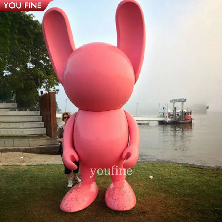 Outdoor Large Fiberglass Animal Cartoon Rabbit  Sculpture Resin Statue