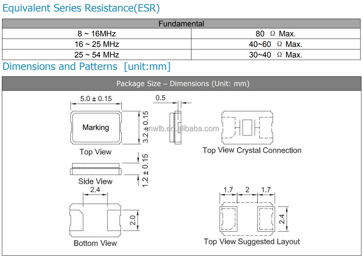 Electrical Components X Msb Gi Smd Crystal Mhz Crystal