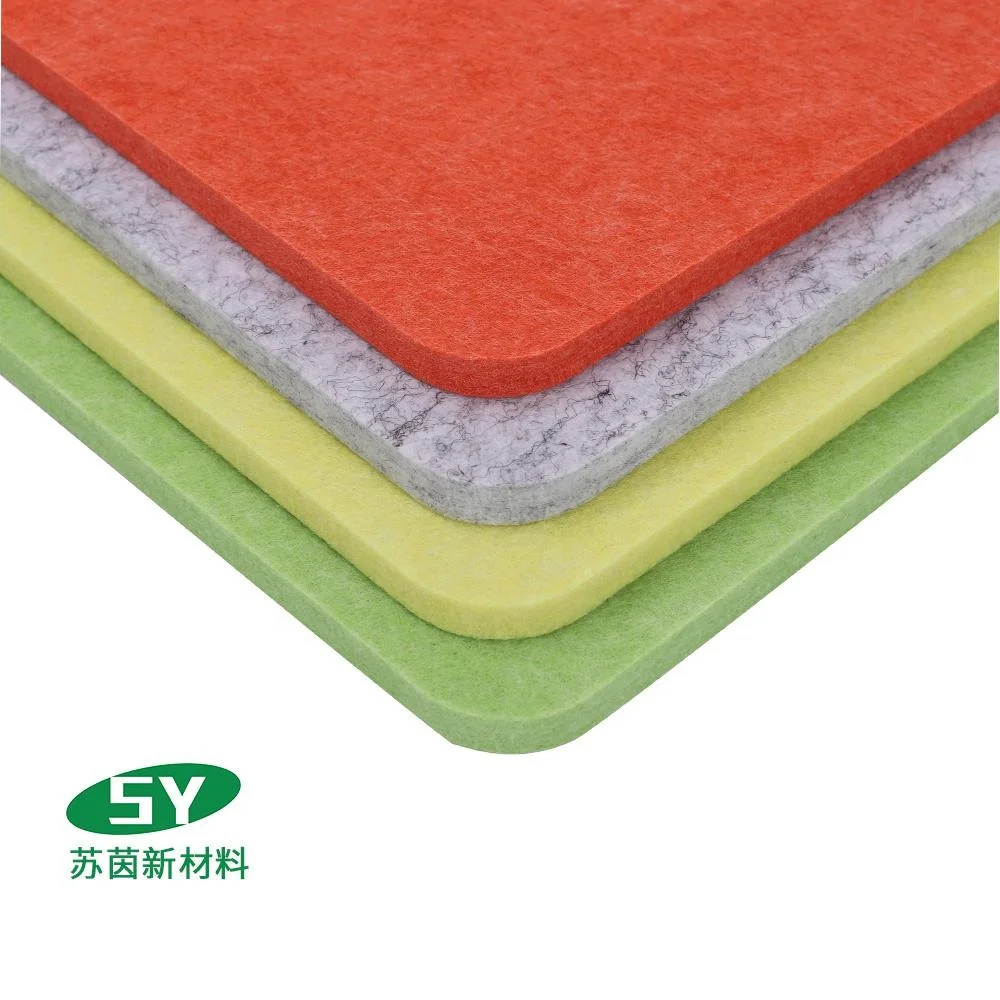 100% PET felt polyester fiber acoustic panel mute flame resistant wall acoustic panel sheet manufacture