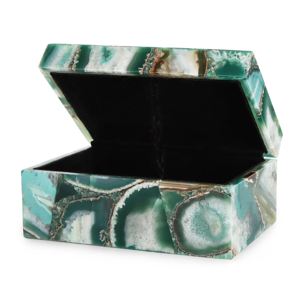 奢华创意半宝石盒玛瑙天然宝石盒饰品情人节礼物