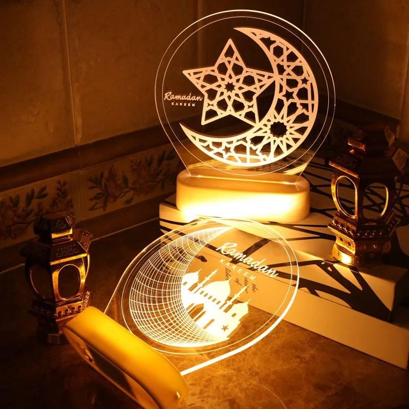 2021 New Design Muslim Eid 3d Led Moon Castle Decoration Light Party ...
