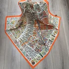 Scarf Custom Printed Ladies Scarf Shawl Sunscreen Silk 90cm Big Square Scarf High-end Scarf