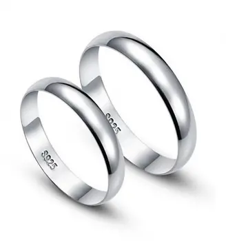 Fashion 925 Sterling Silver 3.5mm Smooth Ring 2mm-5mm Band Simple Ring Plain Silver Rings