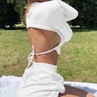 Women Women Customized Solid Criss-cross Backless 2 Pieces Set For Women