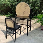 Rattan Woven Desk Solid Wood Design Scandinavian Modern Style Cane Wicker Rattan Chair