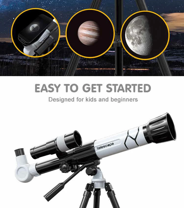 Trépied ajustable pour enfants, jouet, télescope à fort grossissement, astronomie, scientifique des enfants
