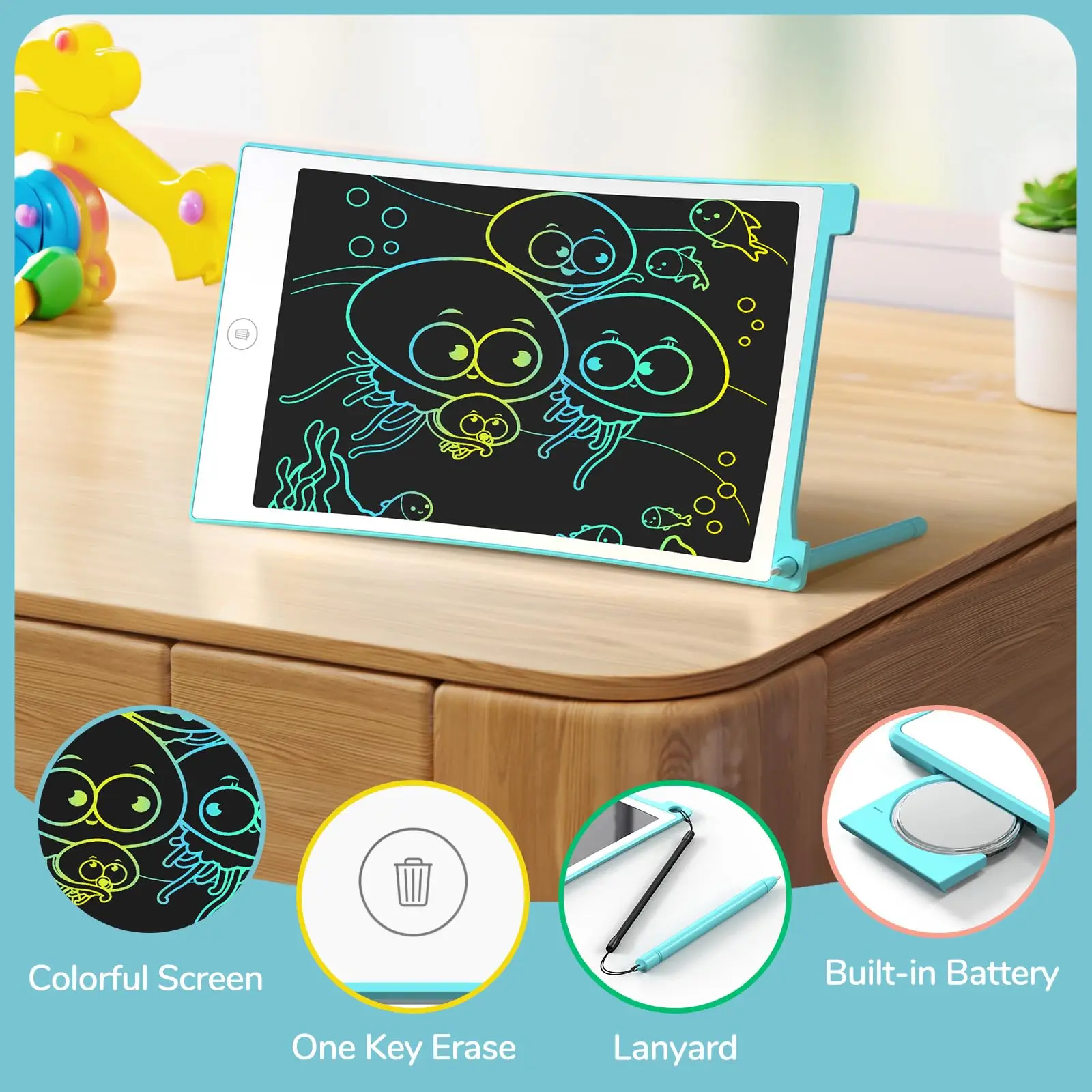 Soli Wholesale Kids Drawing Board LCD 8.5Inch Writing Tablet Fridge Electronic Memo Pad For Children