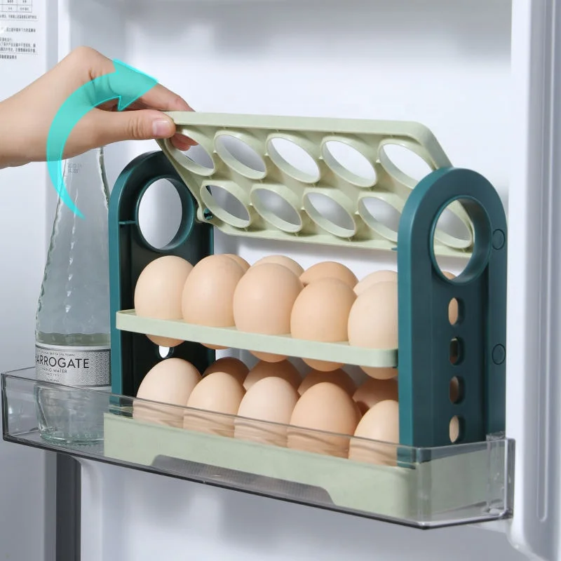 3 Layer Flip Type Egg Storage Rack Refrigerator Organizer Practical Container Box Kitchen Accessories