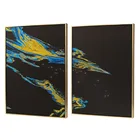Picture Creative Galaxy Floating Frame Picture 2 Pieces Canvas Printing Home Decor For Living Room