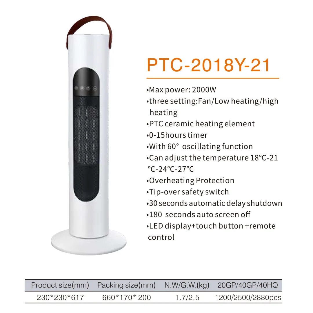 Electric Heater, Portable, 2000 W, Plastic - detail 6