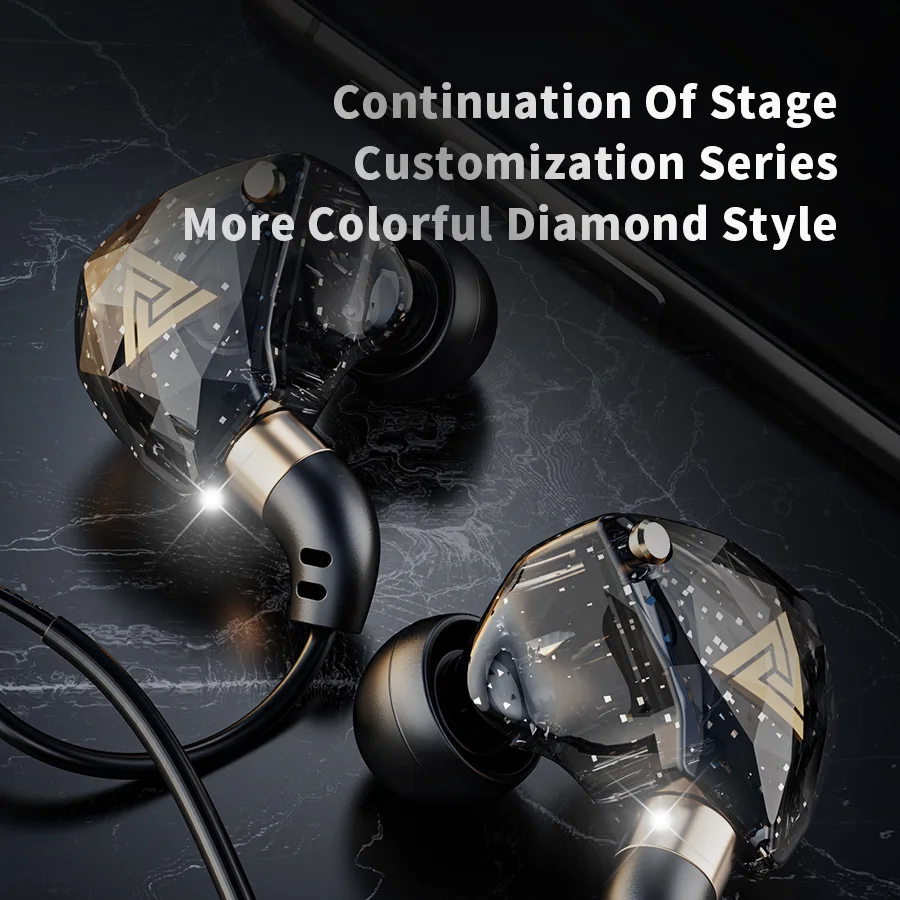 QKZ SK8 Subwoofer Computer Games inline Wired Earphone Control with Microphone Sports in-ear Headphones