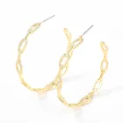 Gold Hoop Earring New Fashion Women Jewelry High Quality Gold Metal C Hoop Stud Earring For Women Girls