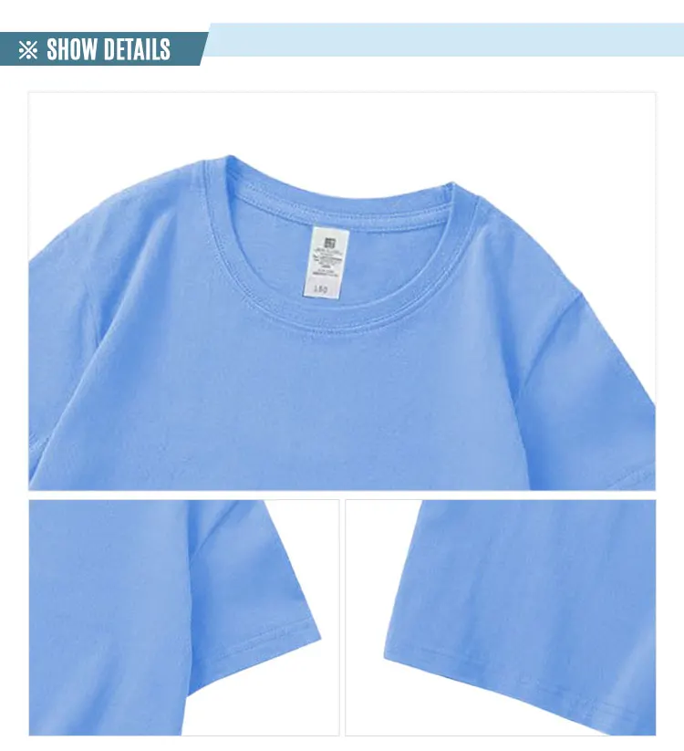 100% combed cotton kids tee tshirts screen printed plain blank white baby boys girls t-shirts with logo