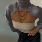 Knitting Sexy Ladies Sweater Knitting Lantern Sleeve Unlined Upper Garment