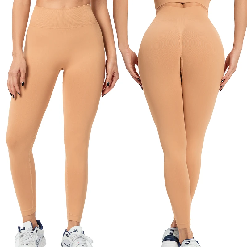 Wholesale Sexy Women Solid Push Up Fitness Seamless Legging Gym Fitness Yoga full length Pants Gym Sports Leggings