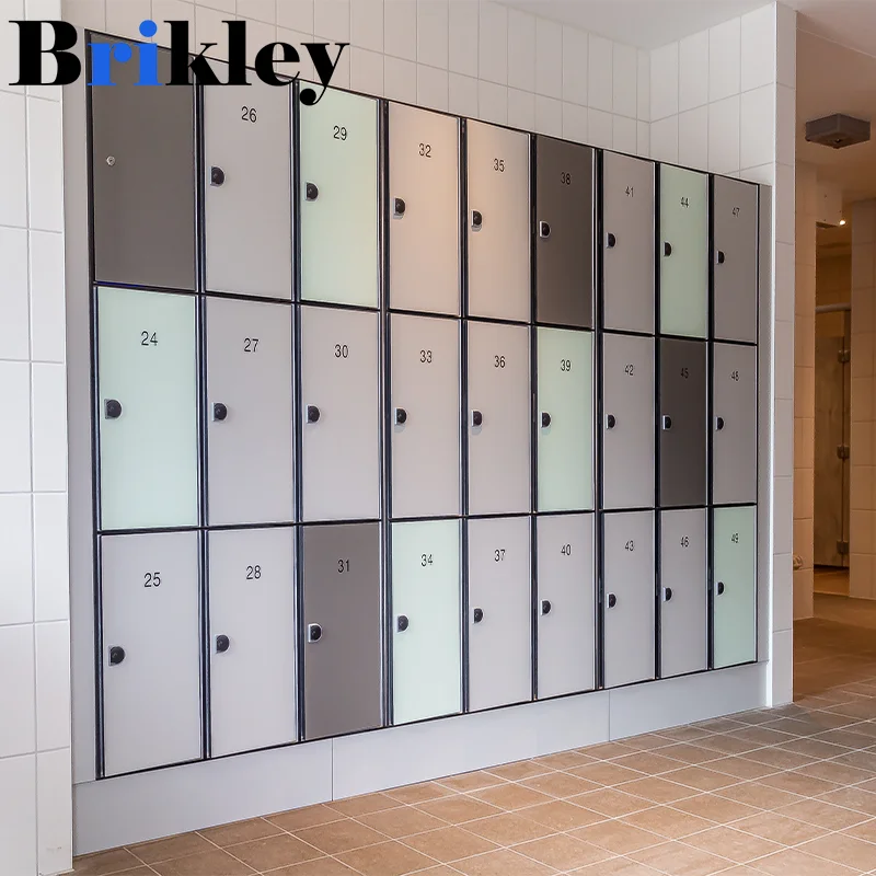 Compact HPL Locker with Fire Resistant Electronic Combination Locks Wood Lockers details