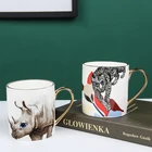 Novelty Home Office Hand Painted Custom Logo Cute Ceramic Animals Mug