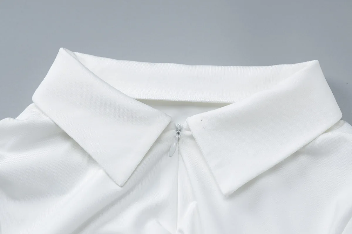 2024 Autumn New Chic Comfort-Oriented Women's Fashion Navel-baring Slim Fit Zipper Lapel Long-sleeved T-shirt Tops Short Length H21751b2cae784786a37da220e2b1398cA