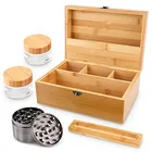 Box Manufacturer Supplier Makeup Organizer Storage Box Wooden Bamboo Stash Box Combo For Weed