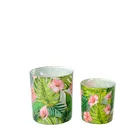 Lantern Glass Lantern Home Decoration Glass Candle Holder Printed Glass Candle Stick