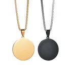 Pendant Stainless Customized DIY Round Pendant Stainless Steel Necklaces For Men Women Custom Design Jewelry