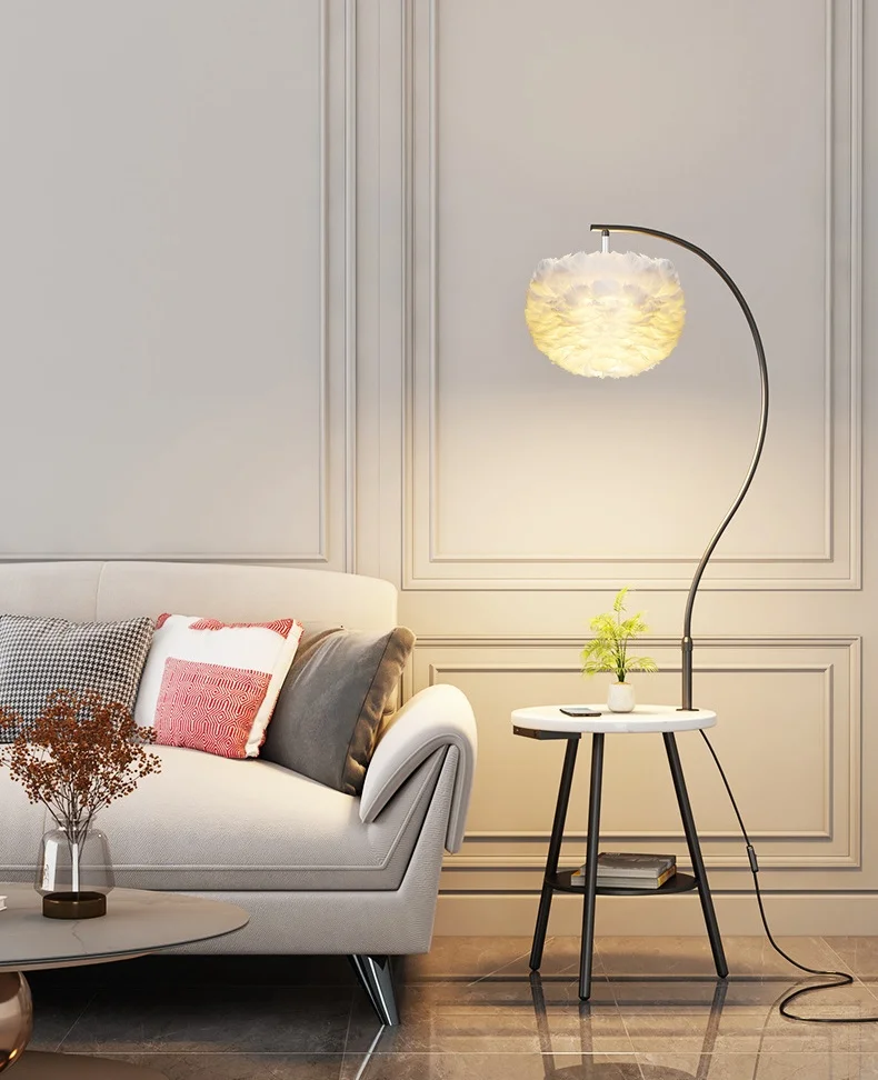 Fashion Nordic luxury living room bedroom floor lamp bedside table floor lamp combination