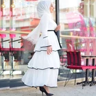 China Manufacturer Custom Islamic Clothing Muslim Dresses Long Sleeve Layered Womens Modest Maxi Dress