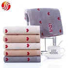 Cotton Bath Towels Cotton Trendy Heart Shape Embroidery Absorbent Soft Cotton Couple Home Bath Towels