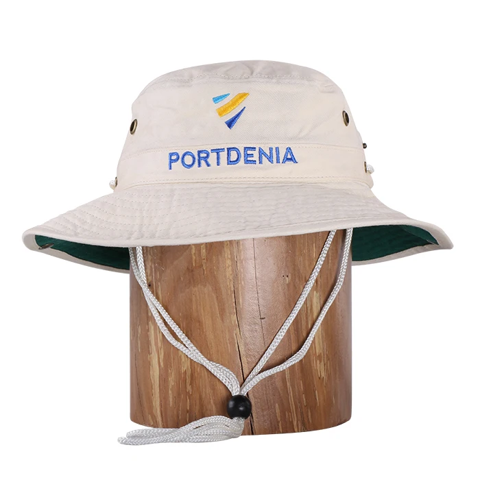White Gray Fishing Bucket Hat Cap 