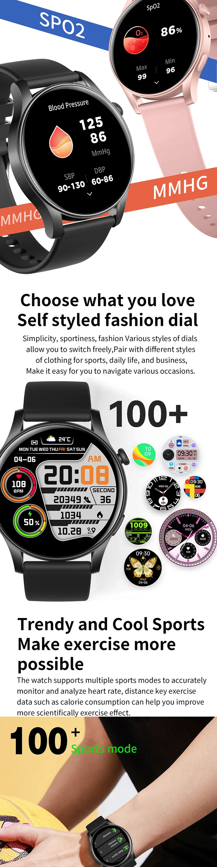 Hdt6 Max Cheap Price Smart Watch 1.53'' Hd Screen Bt Call Blood