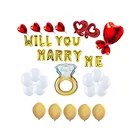 Valentines Day Heart Valentines Day Supplies Letter Love Heart Shape Confetti Latex Balloon Set For Weddings Decoration
