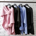 Capes Cape Wool Cape Most Popular Winter Capes With Real Fox Fur Trim Waman Wool Cape For Women