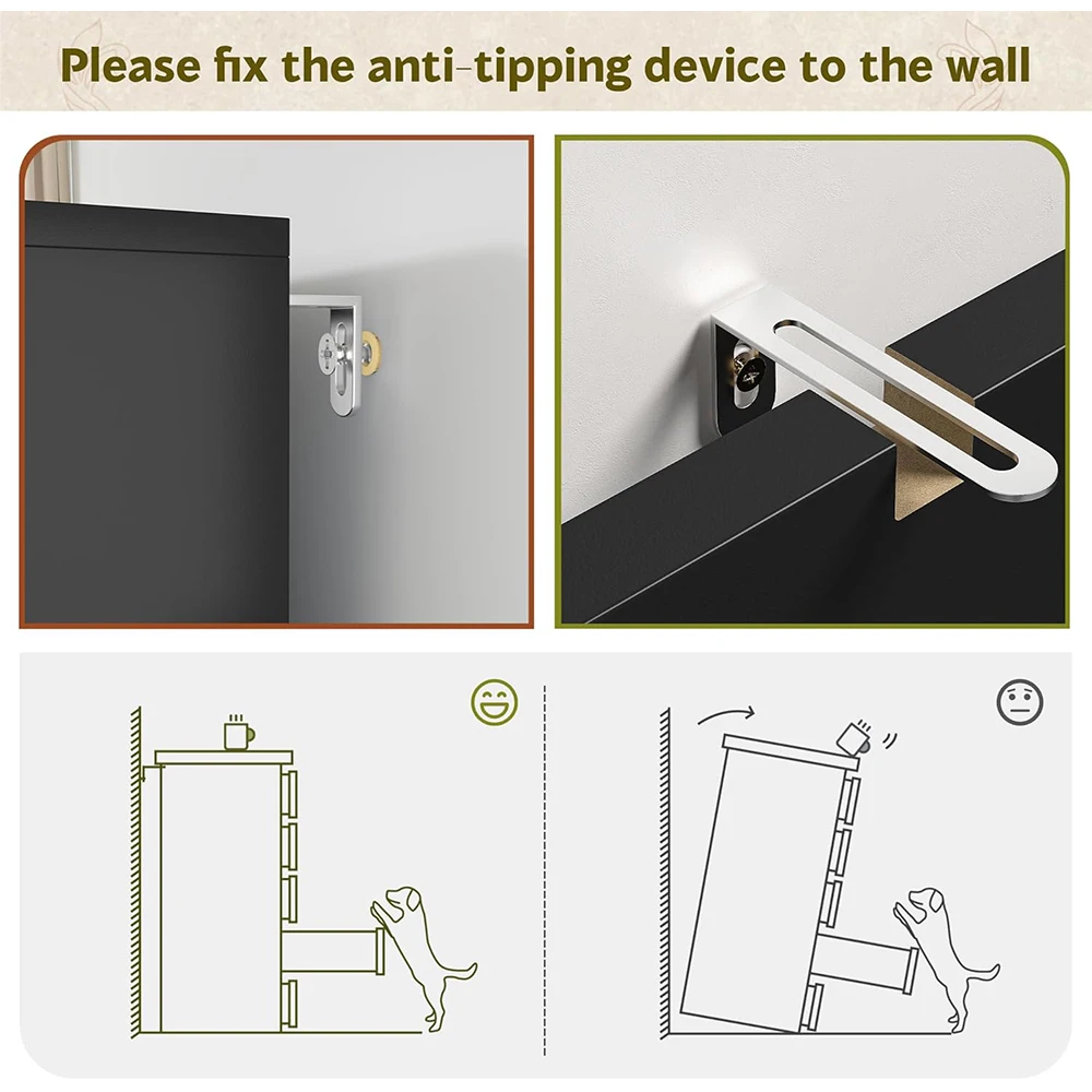product 6 drawer dresser for bedroom tall black chest of drawers for bedroom hallway modern bedroom furniture-2